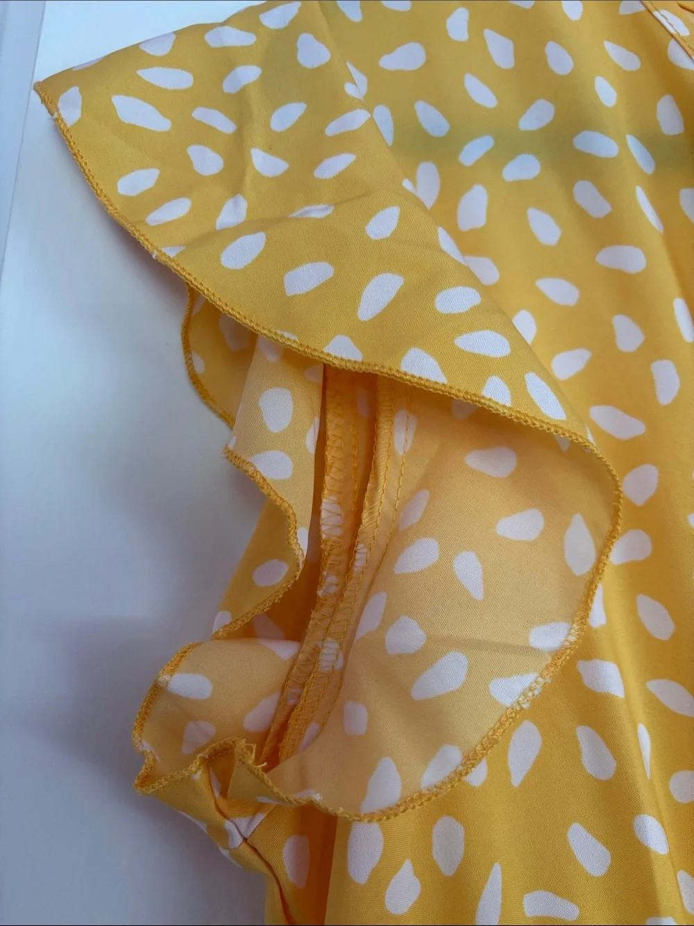 Yellow Print Smocked-Waist Maxi Dress